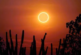 Texto alternativo: Explicação geral sobre como ocorre o eclipse solar anular e por que apenas algumas regiões do planeta conseguem visualizar o chamado “Anel de Fogo”.